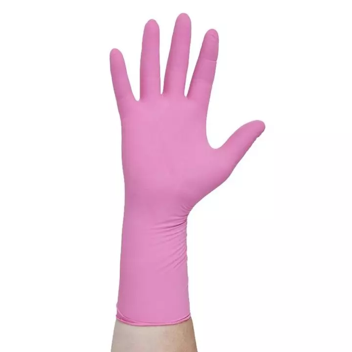 Pink glove on a white background