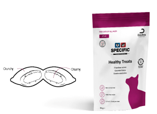 Bag of Specific Healthy Treats for pets with a white background