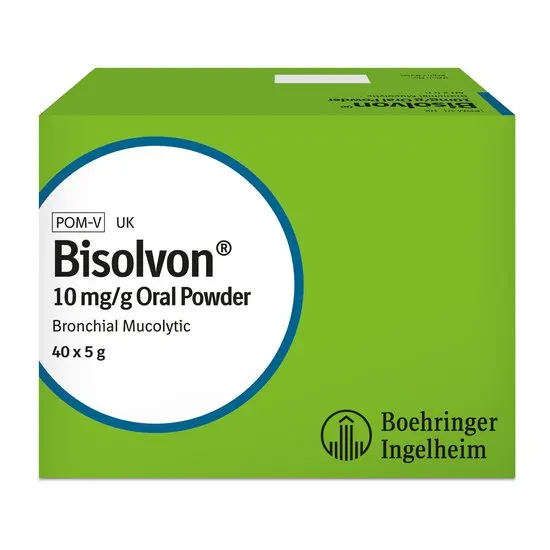 Bisolvon oral powder 10mg/g a mucolytic for use as an aid to the treatment of respiratory disease