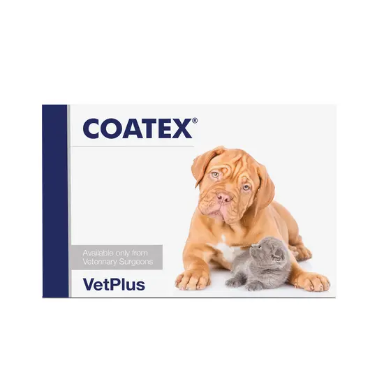 Coatex product packaging with a dog and cat on a white background