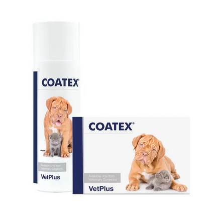 COATEX product packaging with a dog and cat illustration on a white background