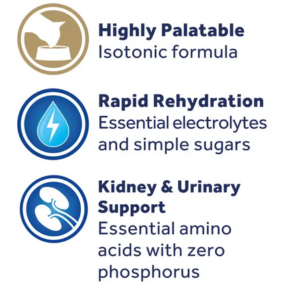 oralade features with icons and text on a white background