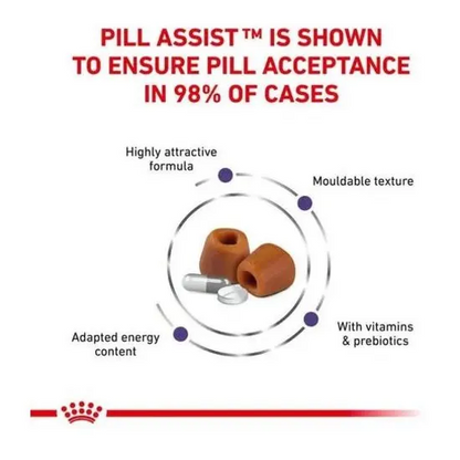 Advertisement for Pill Assist with text and diagram on a white background