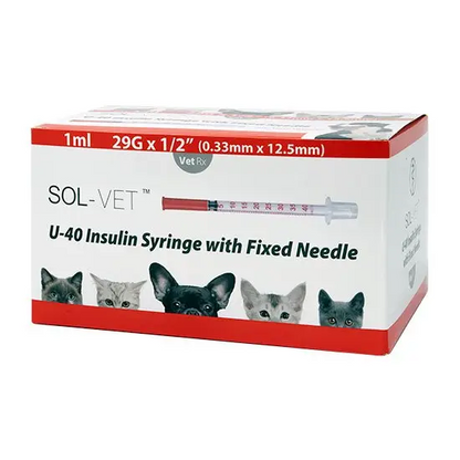 U-40 Insulin Syringes (Compatible with ProZinc & Caninsulin) Box of 100