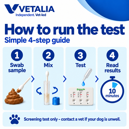 Dog Parvovirus, Coronavirus & Giardia Home Test Kit - 3-in-1