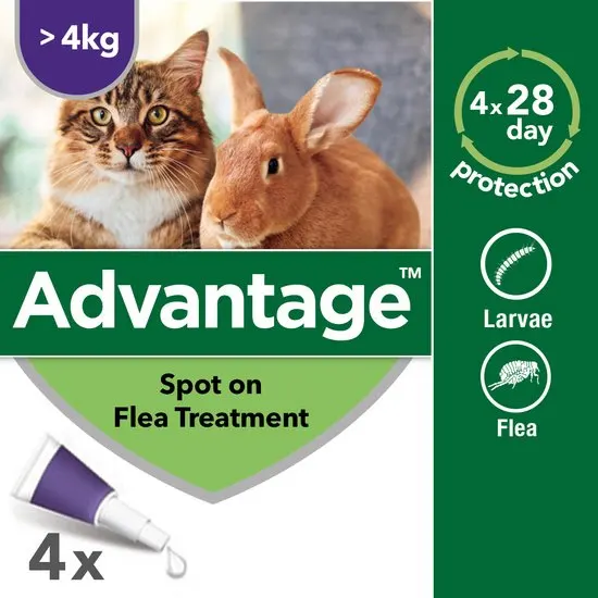 Advantage Spot-On Flea Treatment for Cats, Dogs and Rabbits (Imidacloprid)