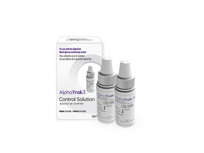 AlphaTrak3 control solution kit with bottles and packaging on a white background