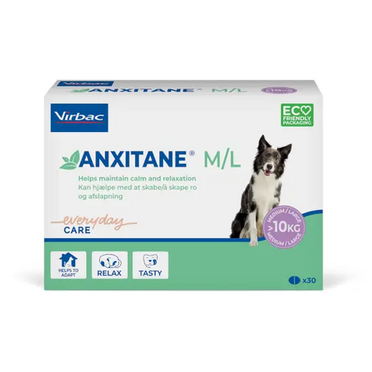 Box of Anxitane for dogs by Virbac on a white background