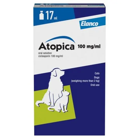 Atopica Oral Solution 100mg/ml for Dogs & Cats (Ciclosporin) | Vetalia ...