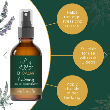 B-Calm CBD Pet Bedding Spray for Dogs & Cats