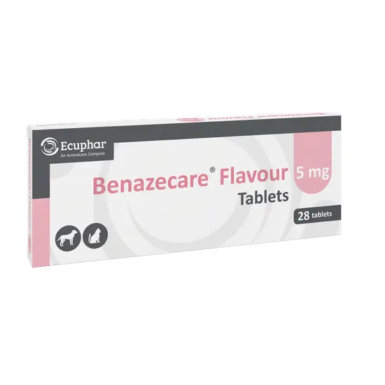 Box of Benazecare Flavour 5 mg Tablets by Ecuphar on a white background
