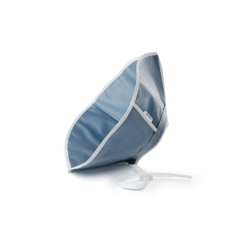 Blue buster recovery collar for cats and small dogs on a white background