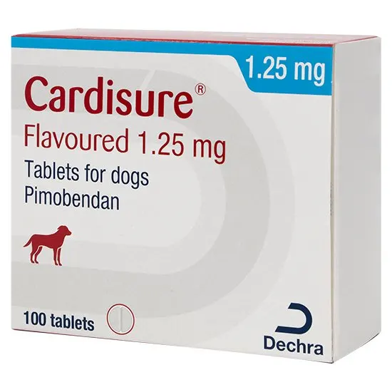 Cardisure 1.25 mg flavoured tablets for dogs packaging
