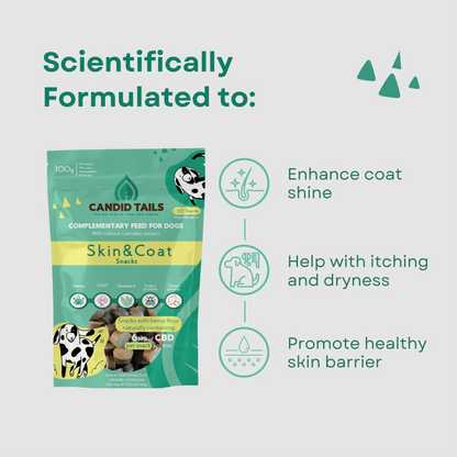 CandidTails Skin & Coat CBD Snacks for Dogs (300mg)