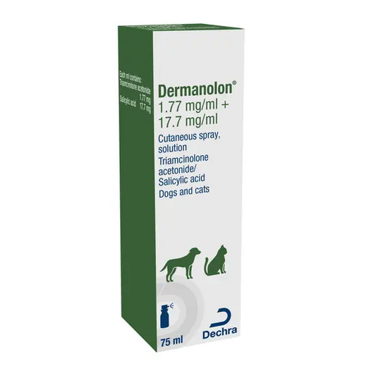 Dermanolon 1.77mg/ml + 17.7mg/ml Cutaneous Spray for Dogs & Cats