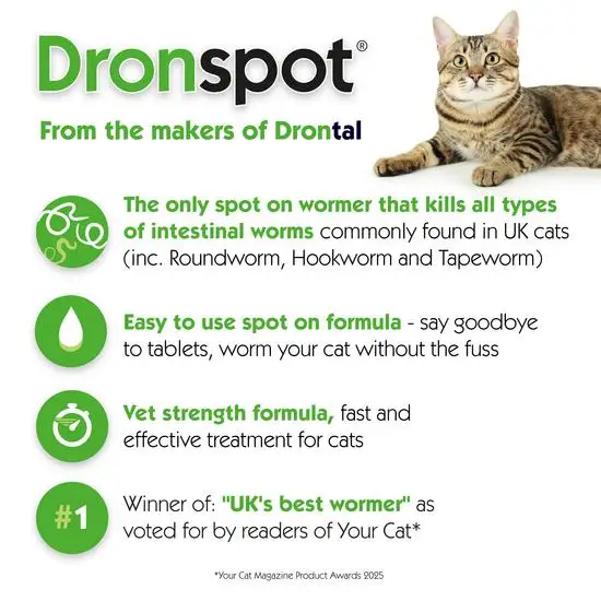 Drontal Wormer Spot-On for Cats (formerly Dronspot)