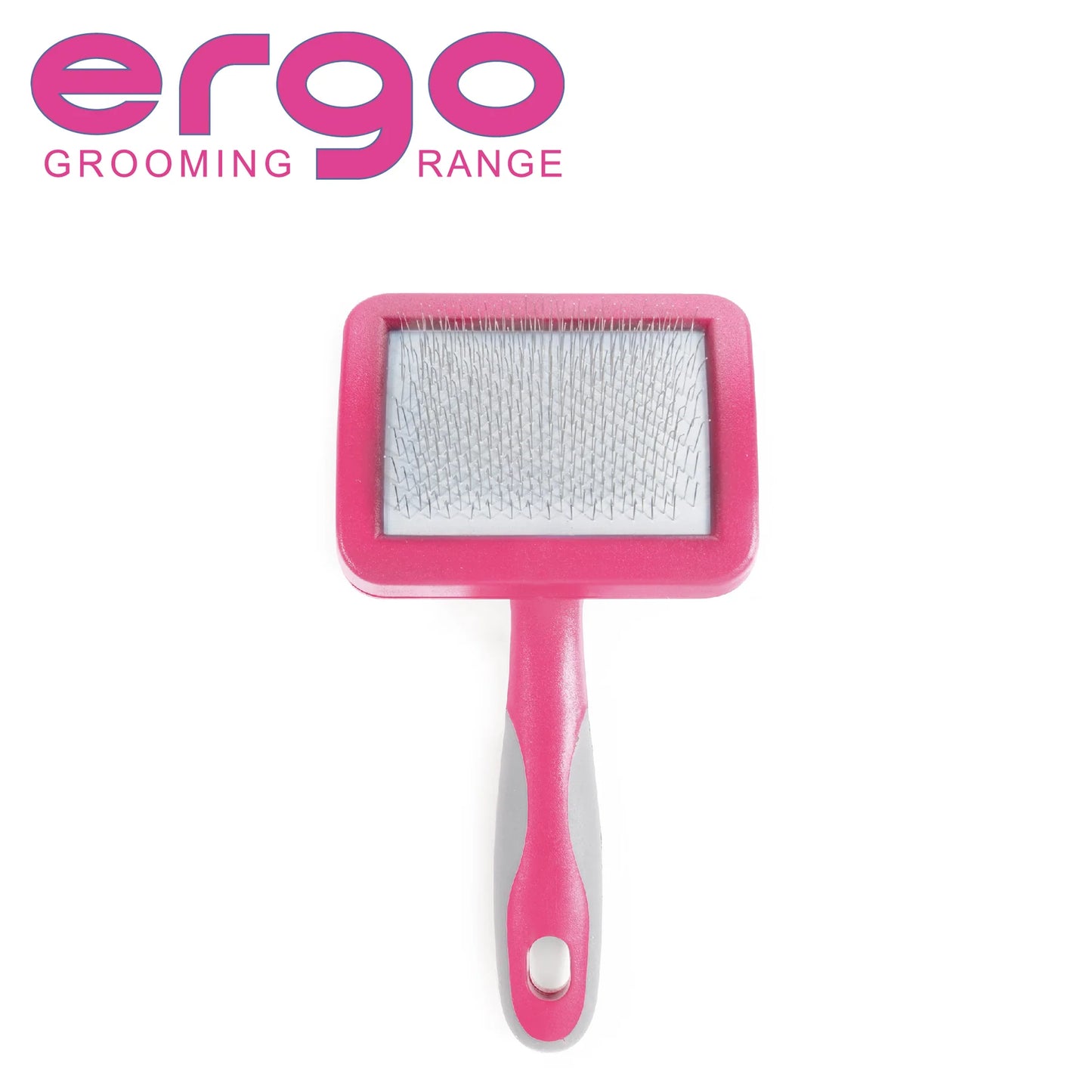 Pink slicker brush with packaging featuring pink design