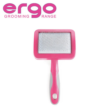 Pink slicker brush with packaging featuring pink design