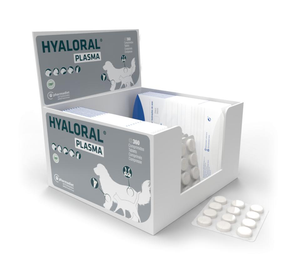 Hyaloral Plasma packaging with tablets on a white background
