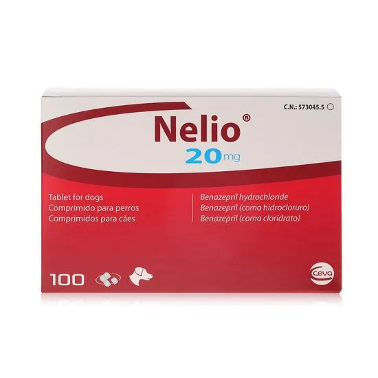 Nelio 20mg packaging for dogs on a white background