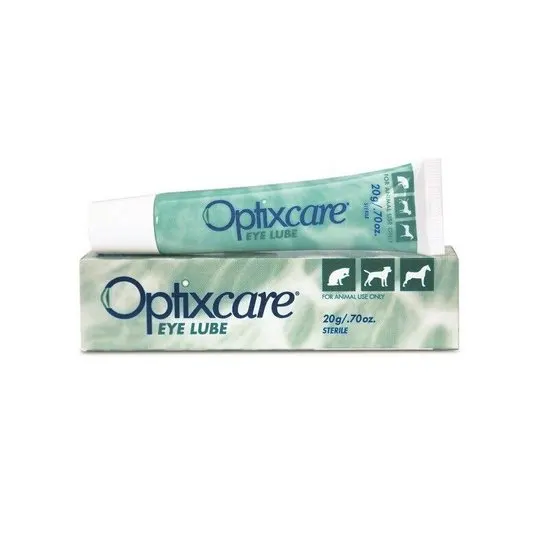 Optixcare eye lube packaging on a white background