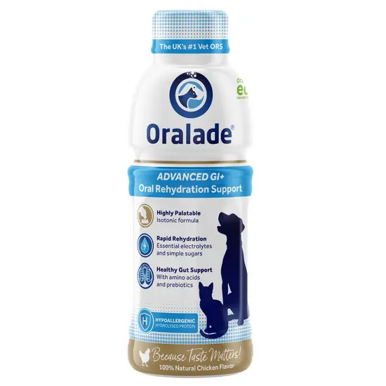 Oralade Advanced GI+ Oral Rehydration Support bottle on a white background