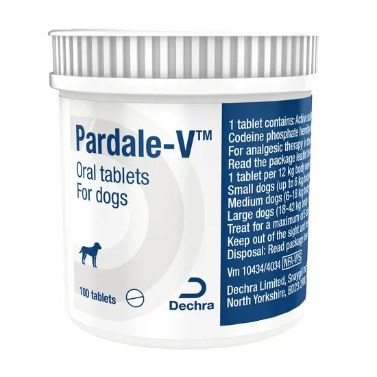 Pardale-V oral tablets for dogs packaging on a white background