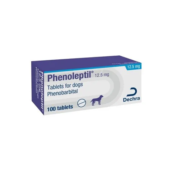 Box of 12.5mg Phenoleptil tablets for dogs with Dechra logo on a white background