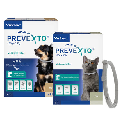 Prevexto Flea & Tick Collar for Cats & Dogs | Up to 8 Months Protection