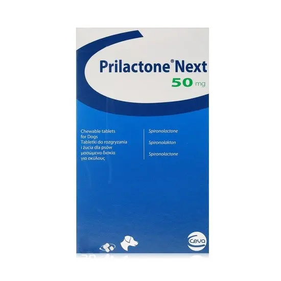 Prilactone Next 50mg packaging for dogs on a white background