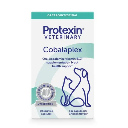 Protexin Veterinary Cobilaplex supplement packaging for dogs and cats on a white background