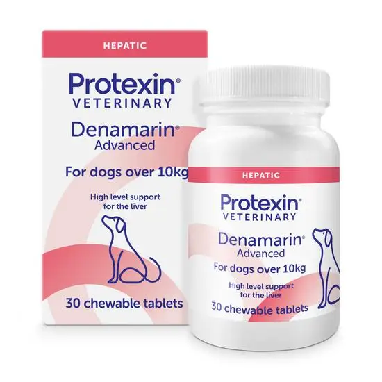 Protexin Veterinary Denamarin Advanced packaging for dogs over 10kg on a white background