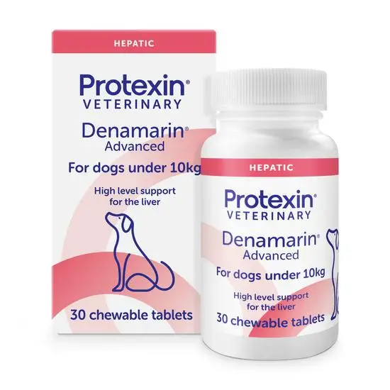 Protexin Veterinary Denamarin Advanced packaging for dogs under 10kg on a white background