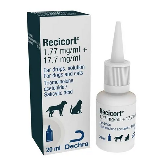 Recicort Ear Drops Solution for Dogs and Cats 20ml