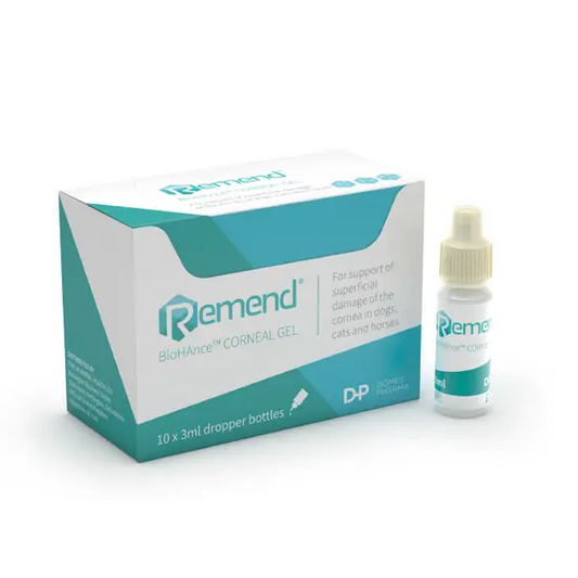 Remend cornal gel packaging with dropper bottle on a white background