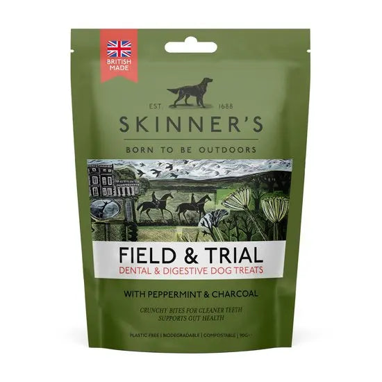 Skinner's Field & Trial dog treats packaging on a white background