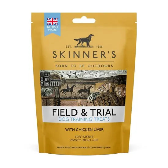Skinner's Field & Trial dog training treats packaging on a white background