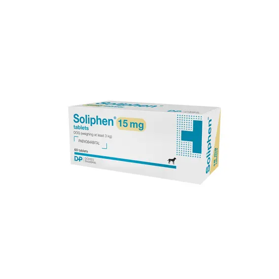 Box of Soliphen 15 mg tablets on a white background