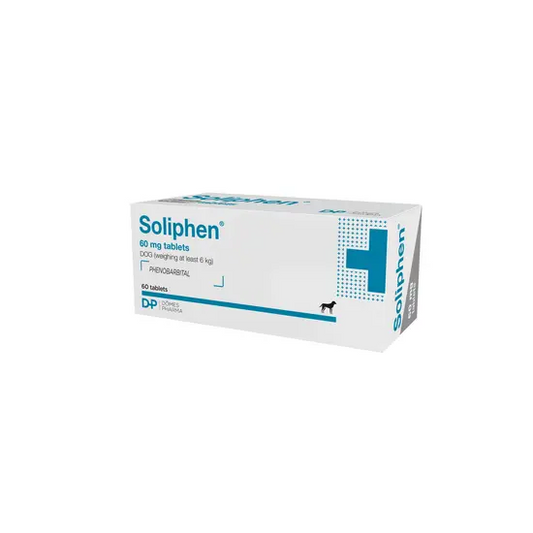 Box of Soliphen 60mg tablets for dogs on a white background
