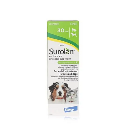 Surolan Cutaneous Ear Drops Suspension for Dogs and Cats
