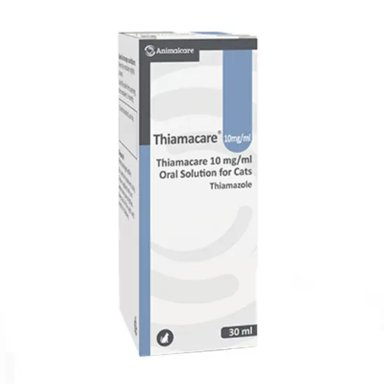 Thiamacare 10mg/ml Oral Solution for Cats packaging on a white background